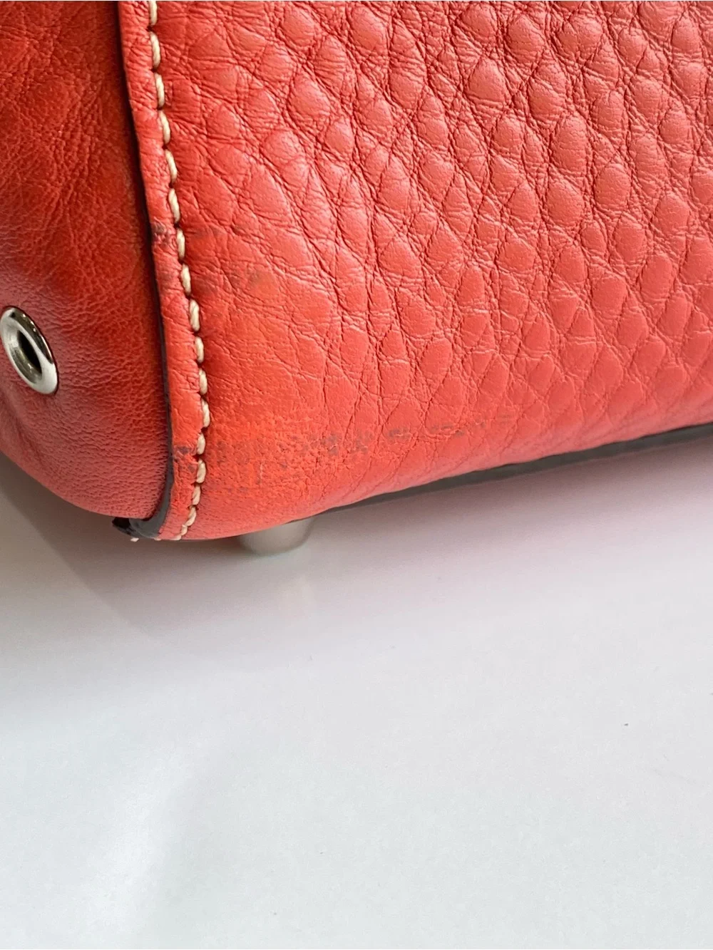 Coach Hamilton Braided Belted Leather Carryall in Coral Salmon